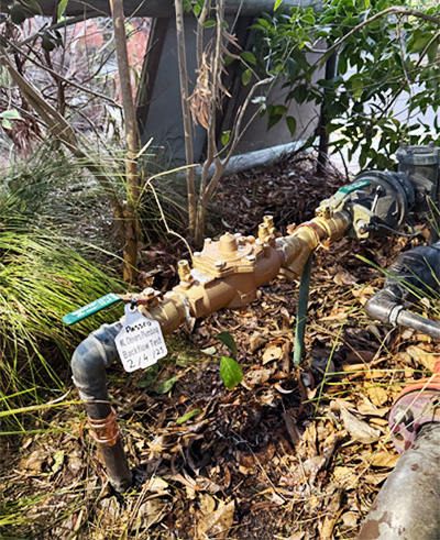 Backflow prevention device tested and tagged