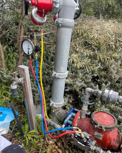 Backflow prevention device installed at the water meter
